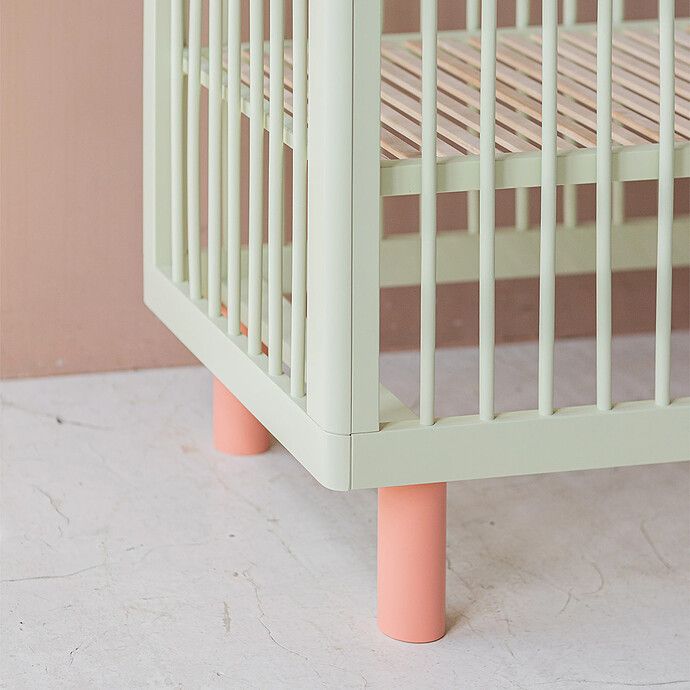 Lit Bébé Evolutif Nox Pistache et Rose - 60 x 120 cm (Karl & Fric) - Image 5
