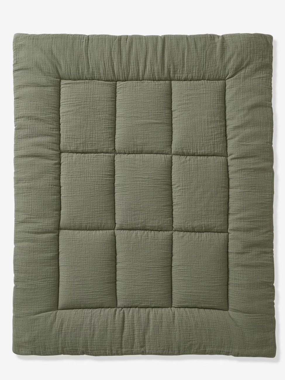 Tapis de sol / Fond de parc uni gaze et percale de coton olive (Vertbaudet) - Image 2