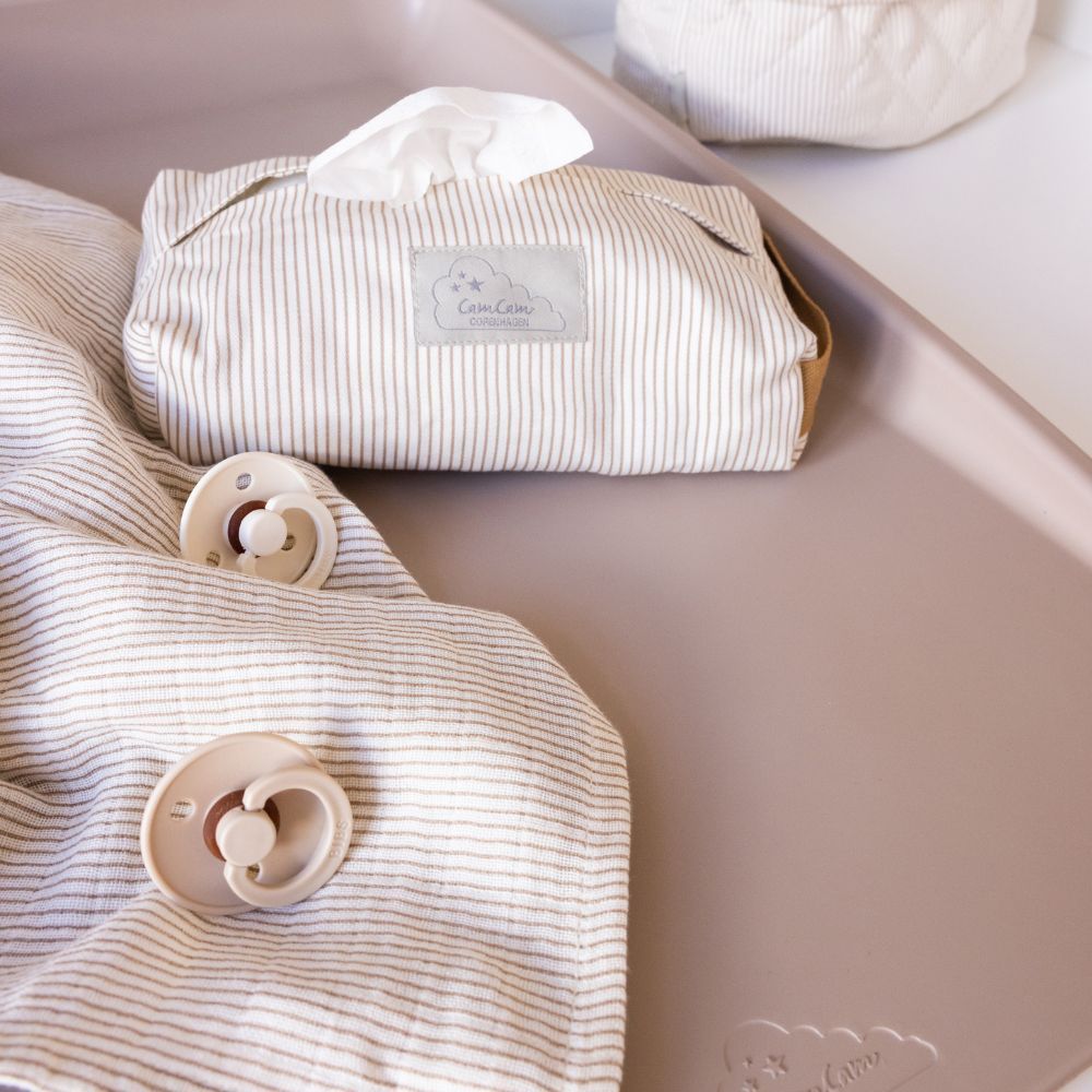 Étui pour lingettes rayures marron (Cam Cam Copenhagen) - Image 1