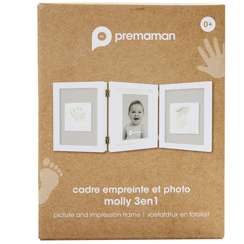 Cadre photo avec 2 empreintes - Prémaman - Blanc (Prémaman) - Image 1