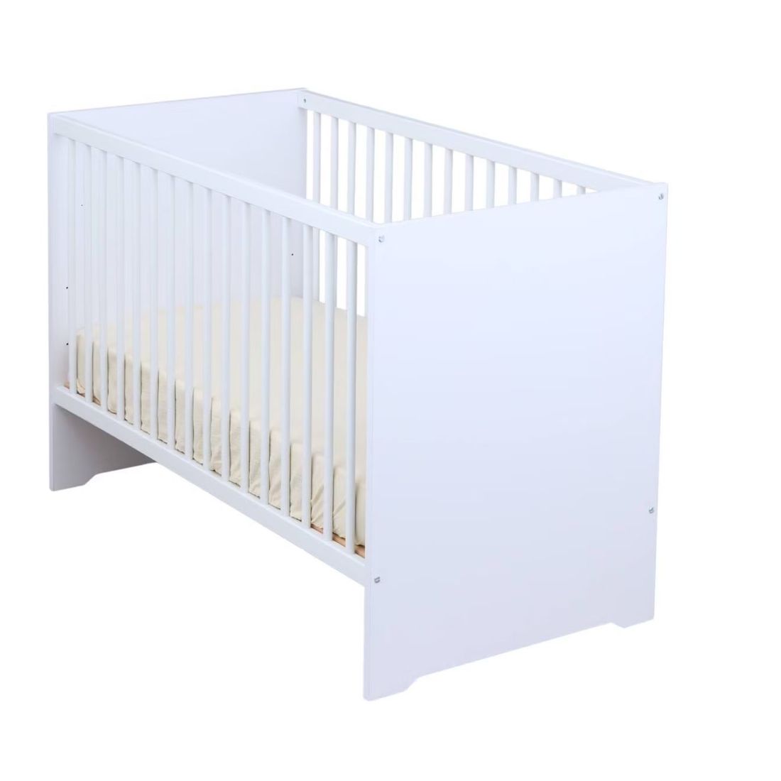Chambre Bébé Duo: Lit 120x60 Et Commode À Langer 2 Portes - First Blanc (Baby Price) - Image 1
