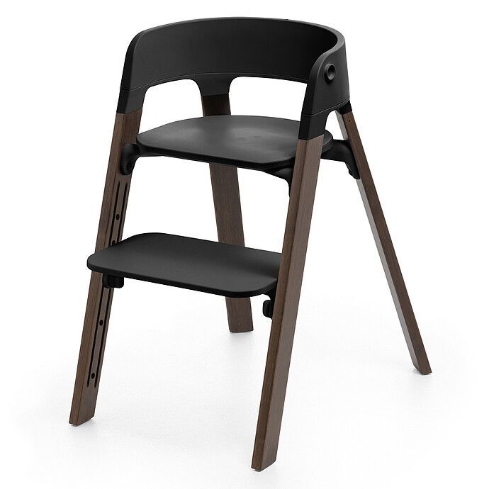 Chaise Haute Steps avec Plateau et Baby Set - Noir et Brun Chaud (Stokke) - Image 4