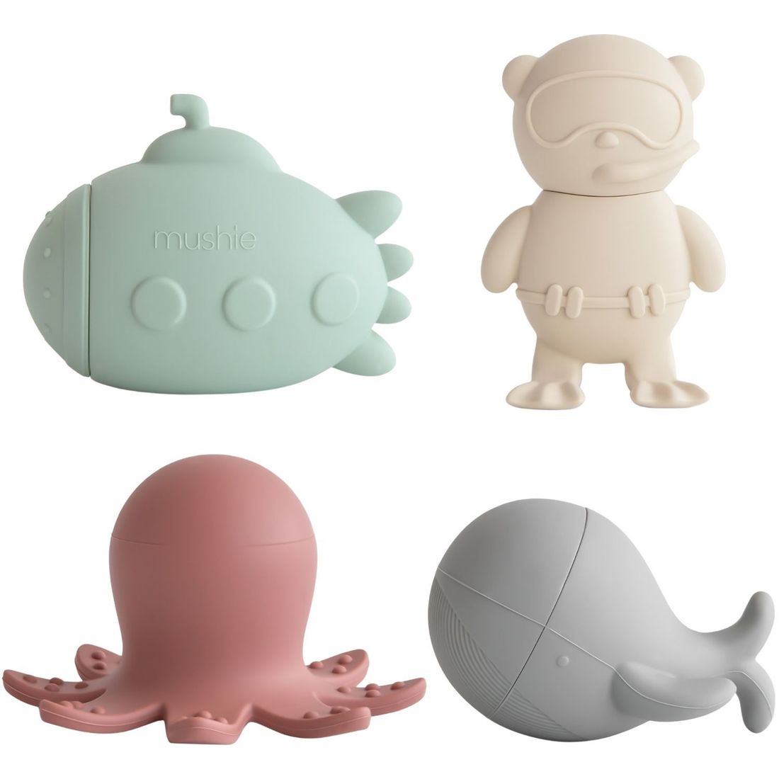 Lot de 4 jouets de bain Sealife (Mushie) - Couverture