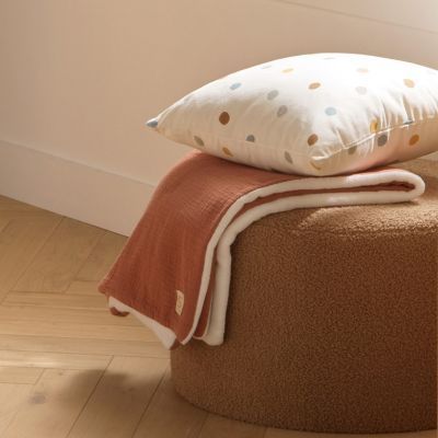 Couverture polaire et gaze de coton Terracotta (75 x 100 cm) (Sauthon) - Image 2