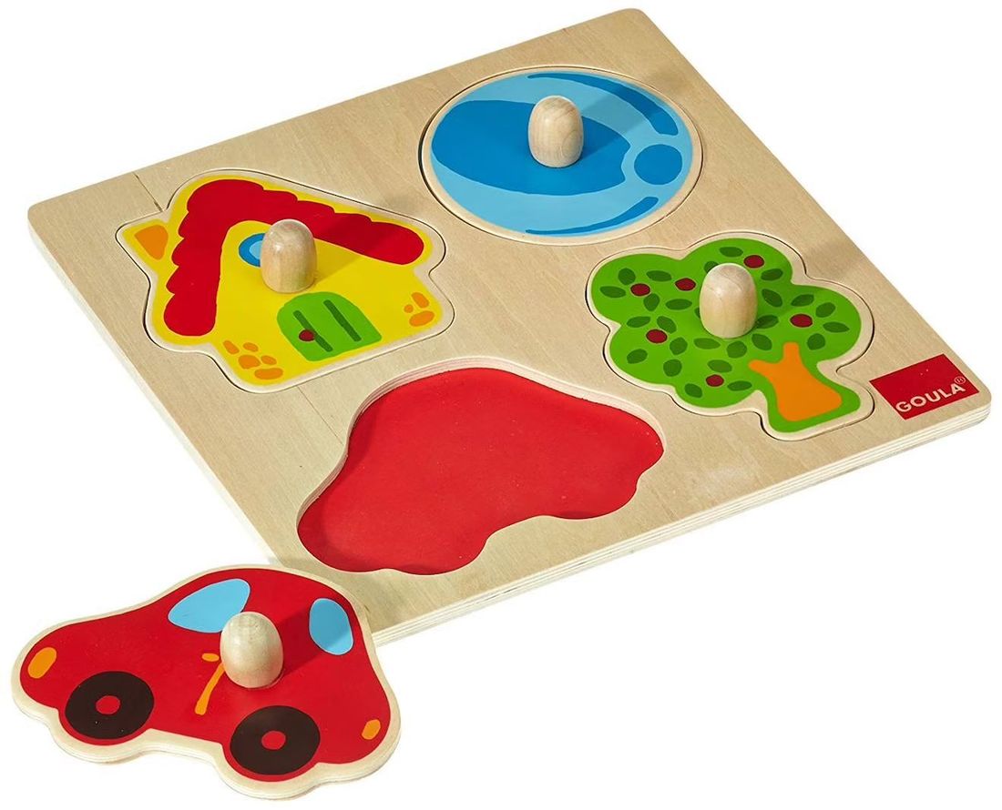 Puzzle Bébé En Bois Beige (Goula) - Couverture