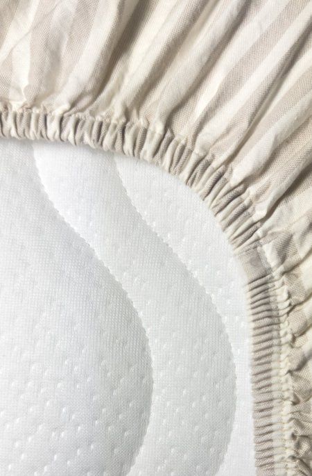 Drap housse bébé Percale Coton Bio Rayé Rayé Lin Percale coton b (Kadolis) - Image 4