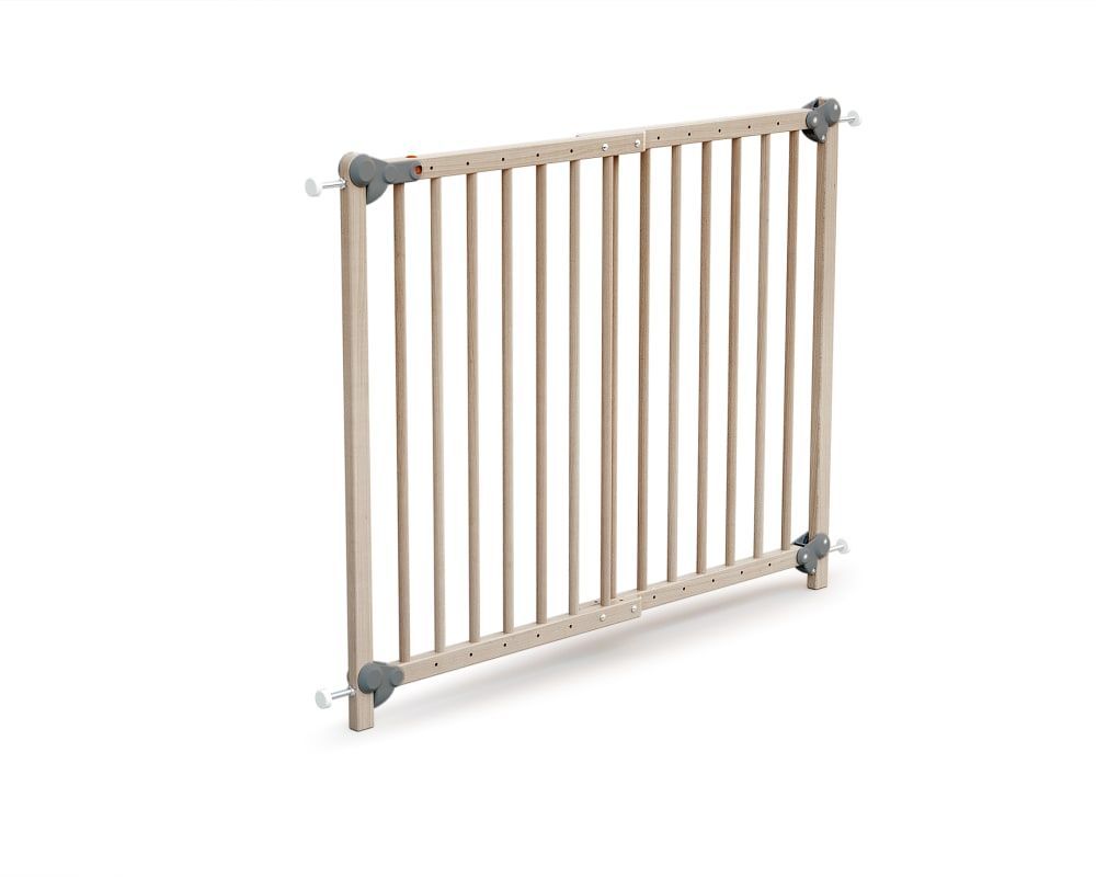 Barrière de sécurité bébé extensible en bois hêtre brut 110 cm lokee (Webaby) - Image 1