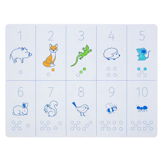 Set de Table à Colorier Réversible et ses 3 Feutres - Chiffres (Super Petit) - Image 4