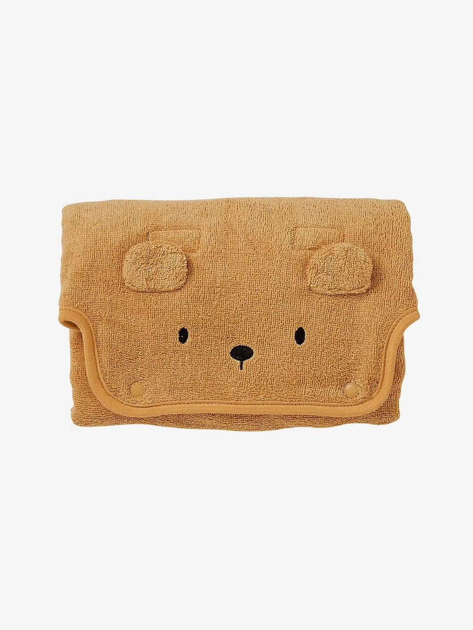 Tapis à langer de voyage en éponge Ourson caramel (Vertbaudet) - Couverture