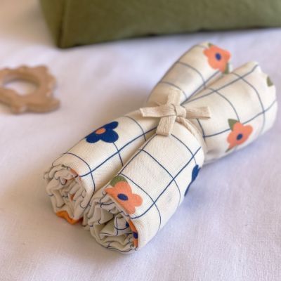 Lot de 2 langes Gaspard Daisy Flower (70 x 70 cm) (Milinane) - Image 2