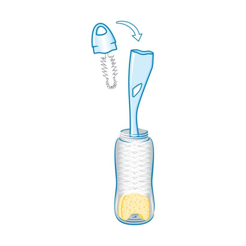 Goupillon pour tétine 2 en 1 avec embout éponge - Blanc (Nuk) - Image 2