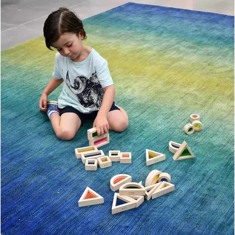 Set de 24 blocs en bois rainbow tickit (Tickit) - Image 3