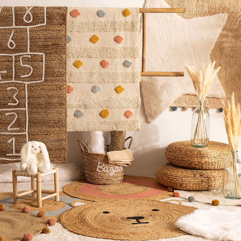 Tapis rond enfant ourson en jute (Atmosphera) - Image 3