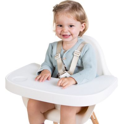 Tablette de repas amovible + protection pour chaise haute Evolu 2 ou Evolu One.80° blanc (Childhome) - Image 3