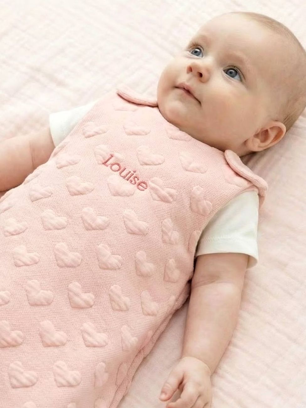Gigoteuse MOTIF JACQUARD personnalisable rose pâle (Vertbaudet) - Couverture