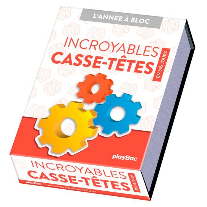 Calendrier Incroyables Casse-têtes en 365 jours - Année à bloc (Play Bac) - Couverture