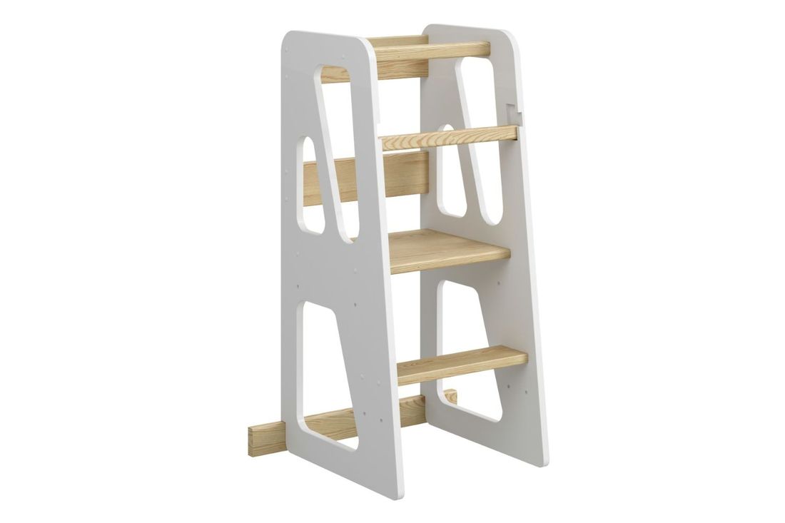 - Tour d'Apprentissage Montessori Kitchen Helper - Bois Naturel et Blanc - list: Blanc|Bois Laqué (Mon Lit Cabane) - Image 6