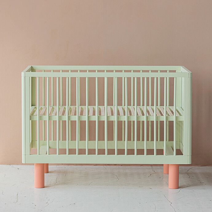 Lit Bébé Evolutif Nox Pistache et Rose - 60 x 120 cm (Karl & Fric) - Image 4