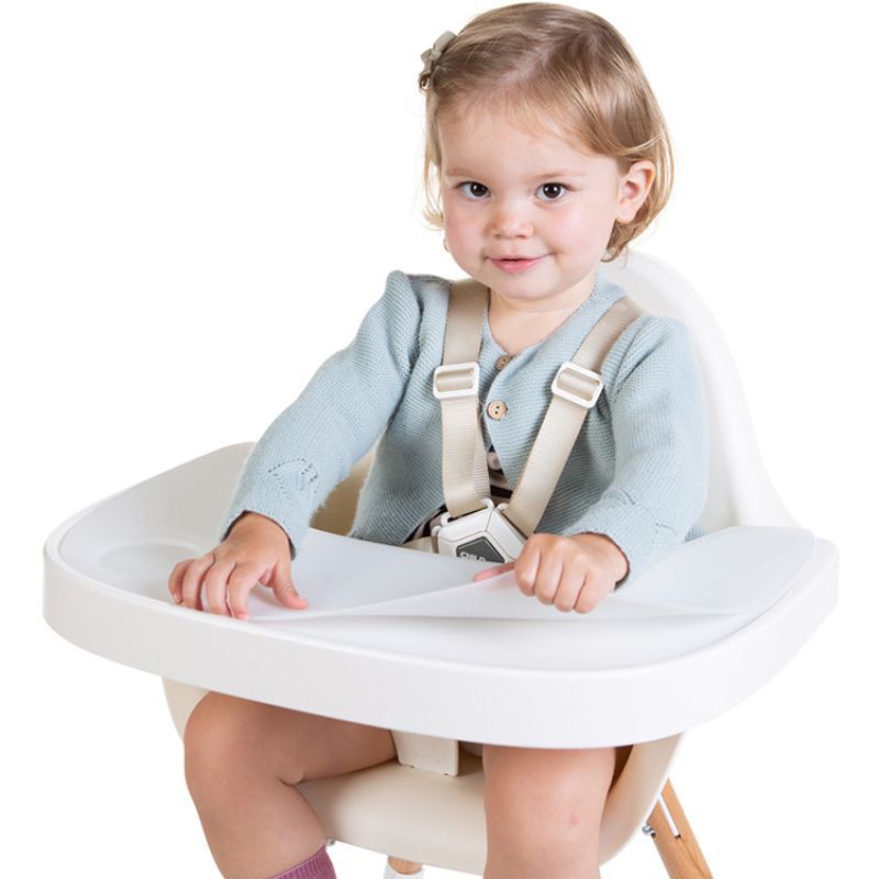 Tablette de repas amovible + protection pour chaise haute Evolu 2 ou Evolu One.80° blanc (Childhome) - Image 4