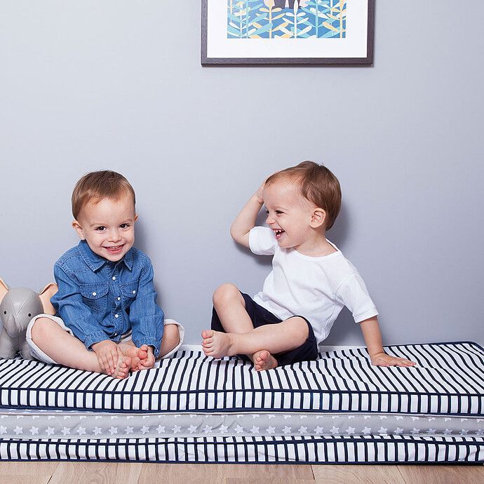 Matelas Nomade Blue Stripes - 60 x 120 cm (BABY TO LOVE) - Image 2