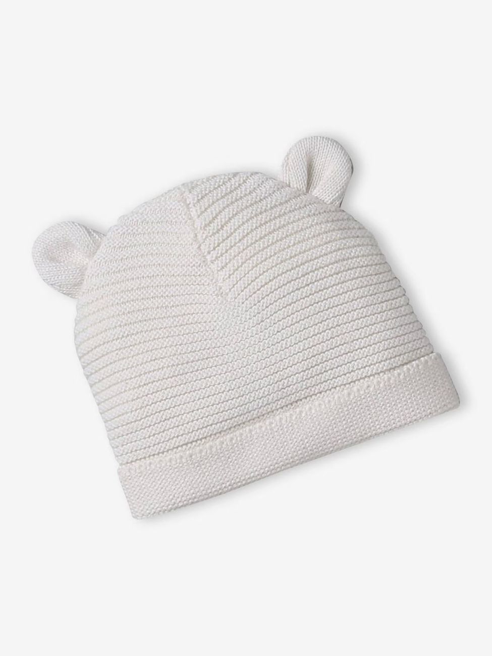 Kit naissance bonnet, moufles et chaussons et son pochon personnalisable écru (Vertbaudet) - Image 1
