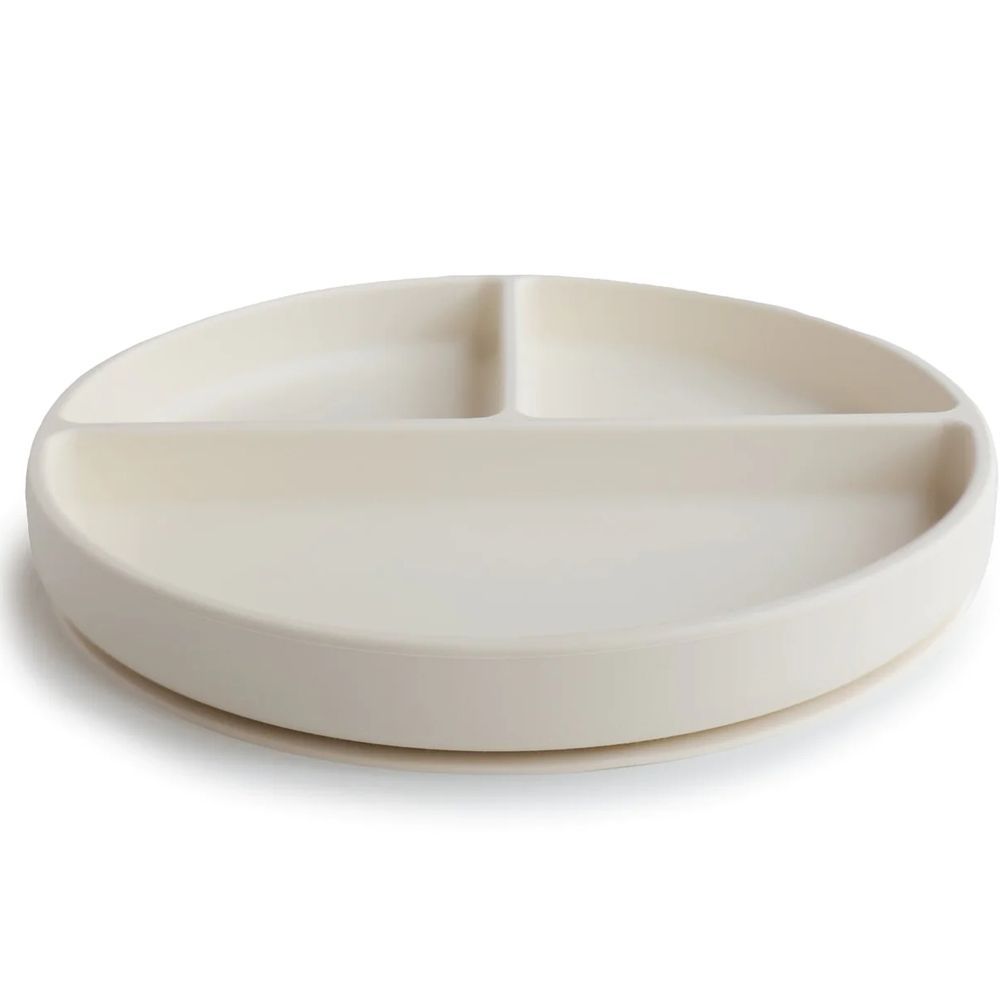 Assiette à compartiments en silicone avec ventouse Ivory (Mushie) - Image 4