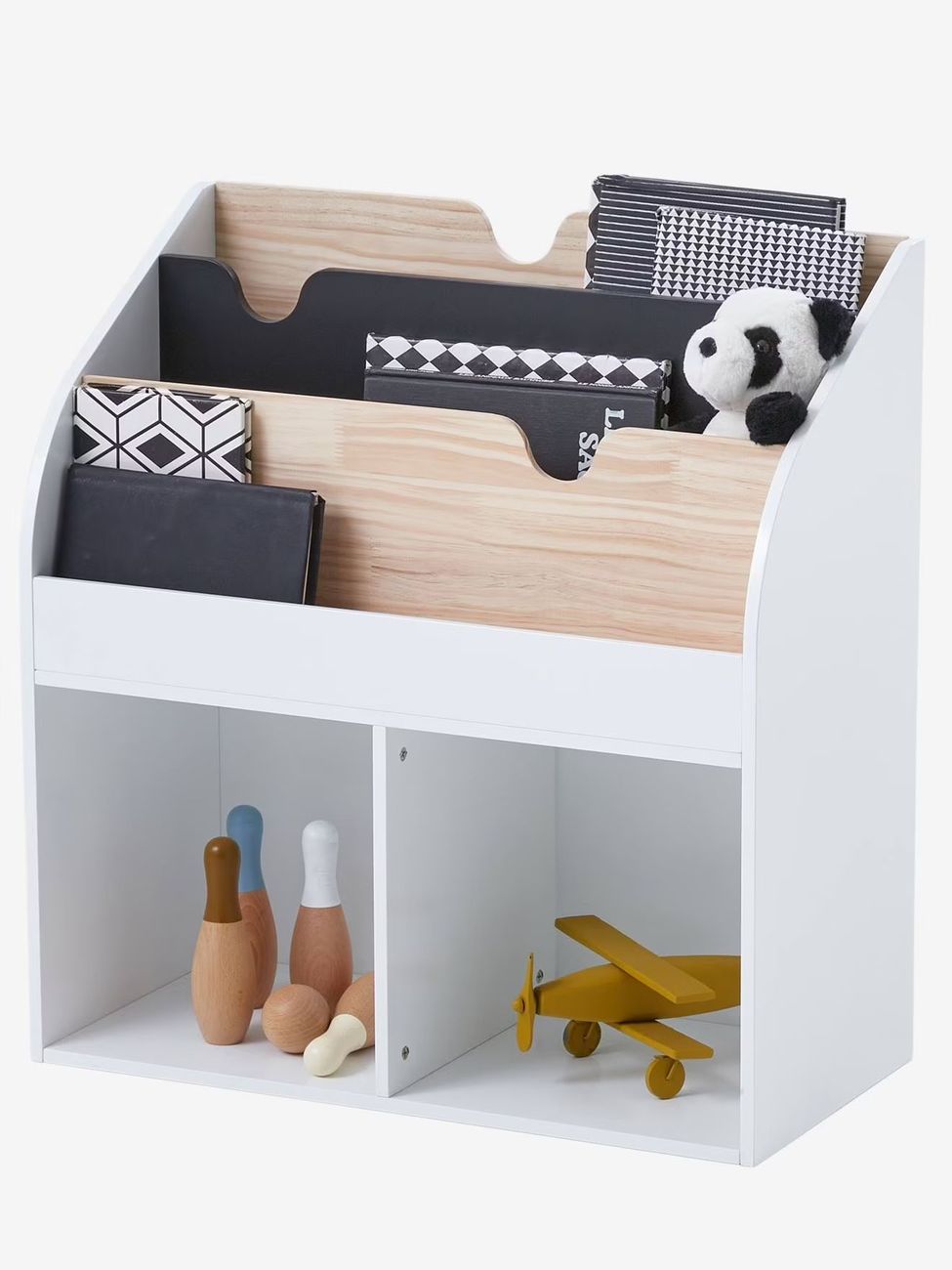 Meuble de rangement 2 cases + étagère-bibliothèque LIGNE SCHOOL blanc (Vertbaudet) - Image 2