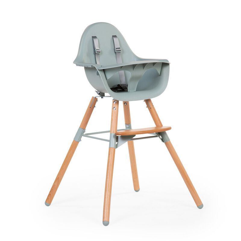 Evolu Chaise Haute - Réglable En Hauteur (50-75 Cm/*90 Cm) - Naturel Menthe (Childhome) - Image 1