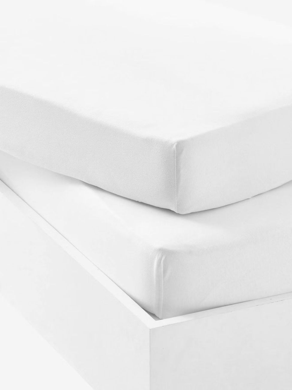 Lot de 2 draps-housses bébé en jersey extensible blanc (Vertbaudet) - Couverture