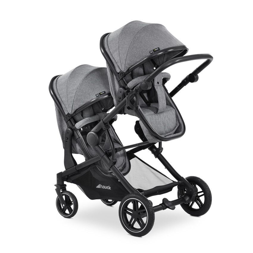 Poussette jumeaux Atlantic Twin Melange Grey - Gris (HAUCK) - Couverture