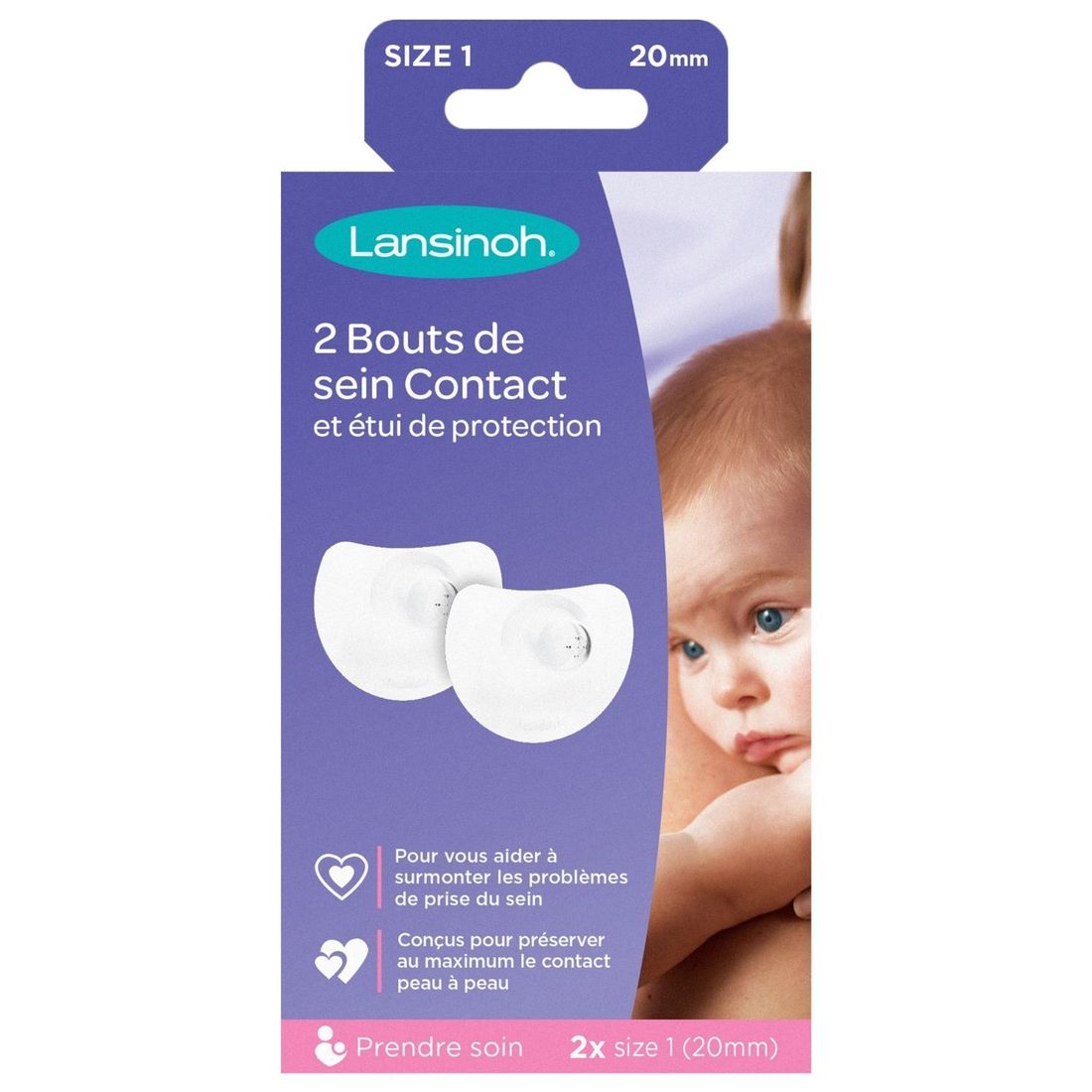 Lot de 2 bouts de sein contact T1 (20 mm) (Lansinoh) - Image 6