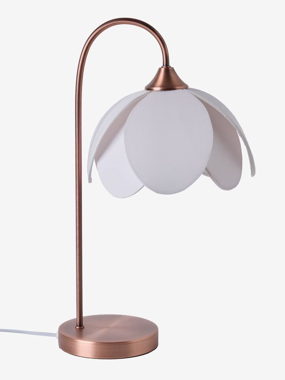 Lampe à poser abat-jour fleur pied métal beige (Vertbaudet) - Image 1