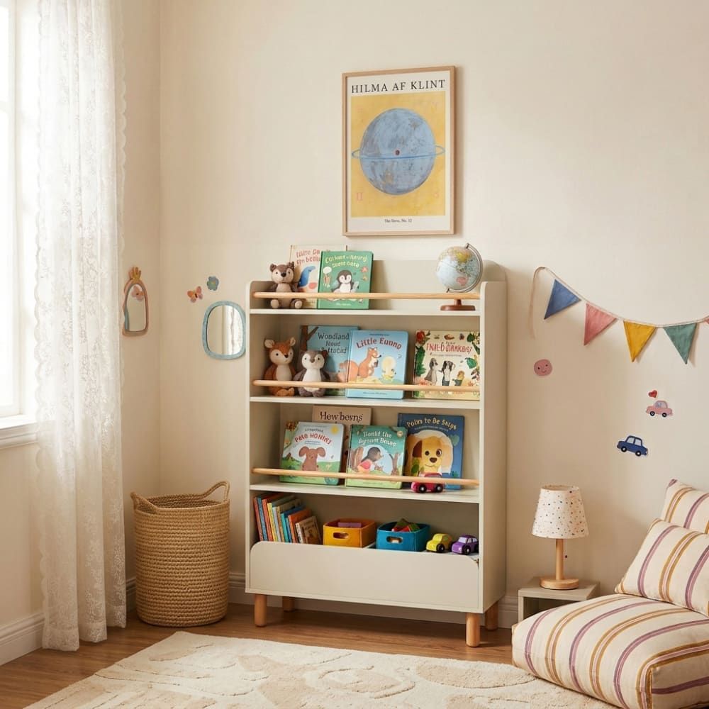Bibliothèque enfant beige 75x131cm (Baita) - Image 1