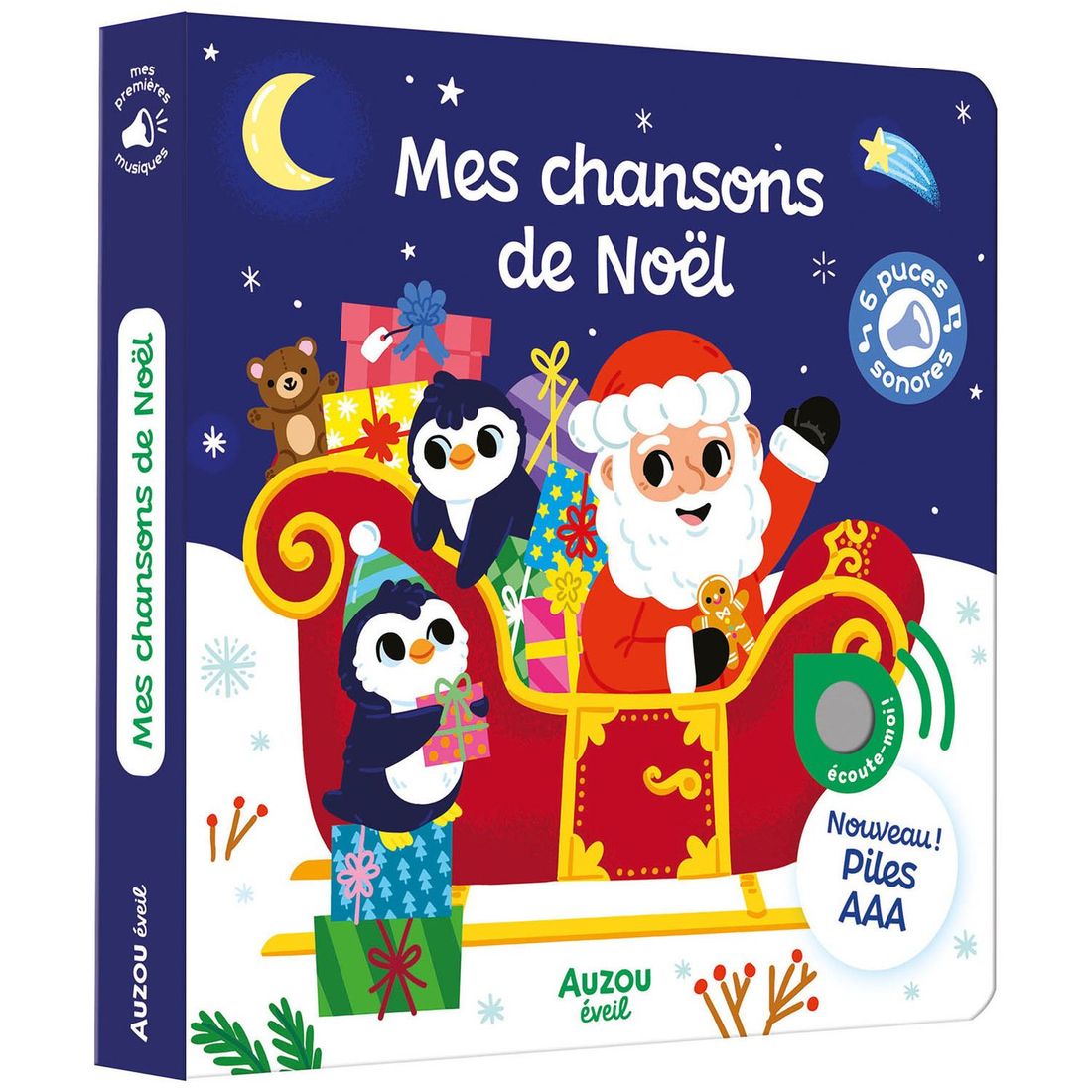 Livre Mes premiers sonores Mes chansons de Noël (Auzou Editions) - Couverture