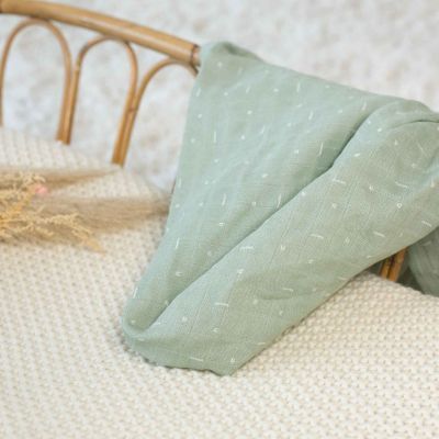 Lot de 3 langes en mousseline Grafic Olive (70 x 70 cm) (Trois Kilos Sept) - Image 2