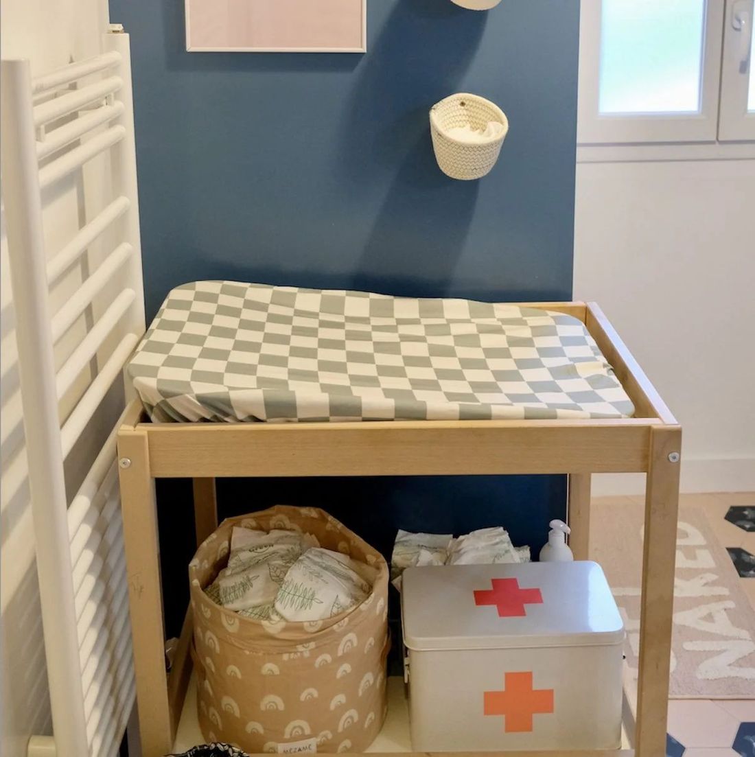 Housse matelas à langer Damier Céladon (Mezamé Paris) - Image 2