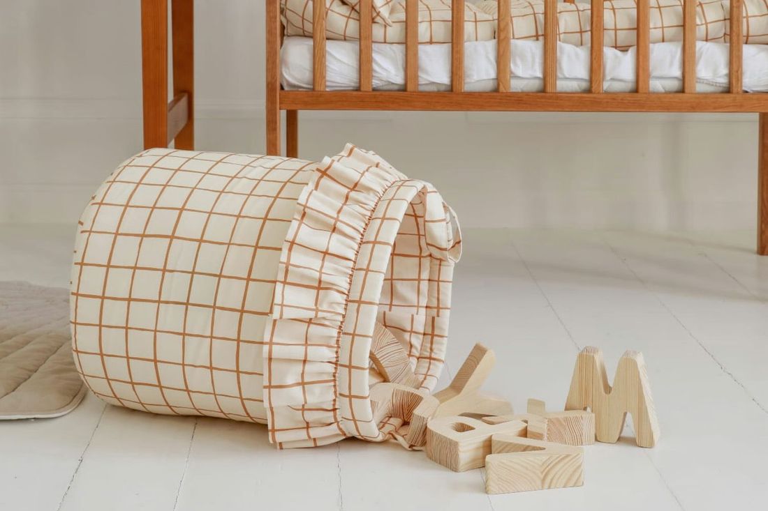 - Maxi Panier de Rangement - Vichy Caramel - Camel (Mon Lit Cabane) - Image 1