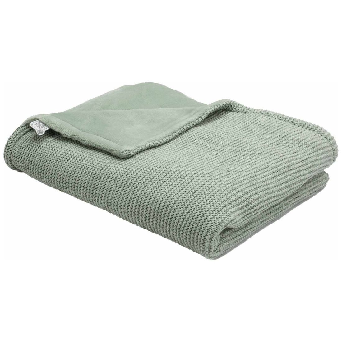 Couverture en tricot et flanelle Argile (75 x 100 cm) (Trois Kilos Sept) - Couverture