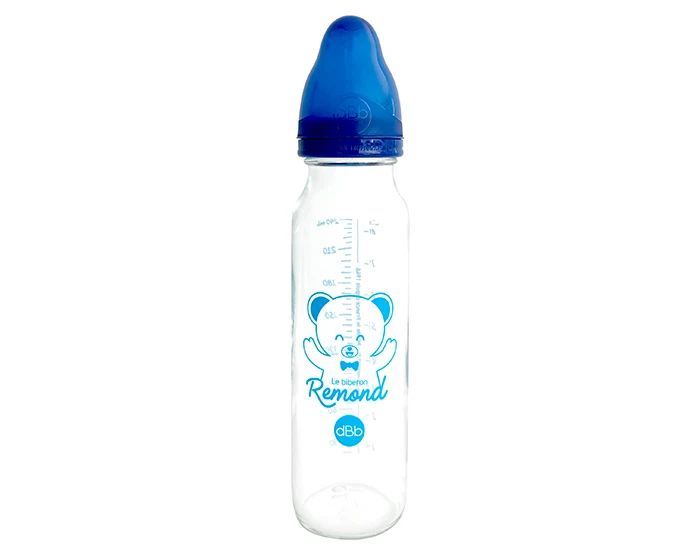 Biberon en Verre Régul'air 240ml Bleu Océan - Tétine Silicone (Dbb Remond) - Couverture