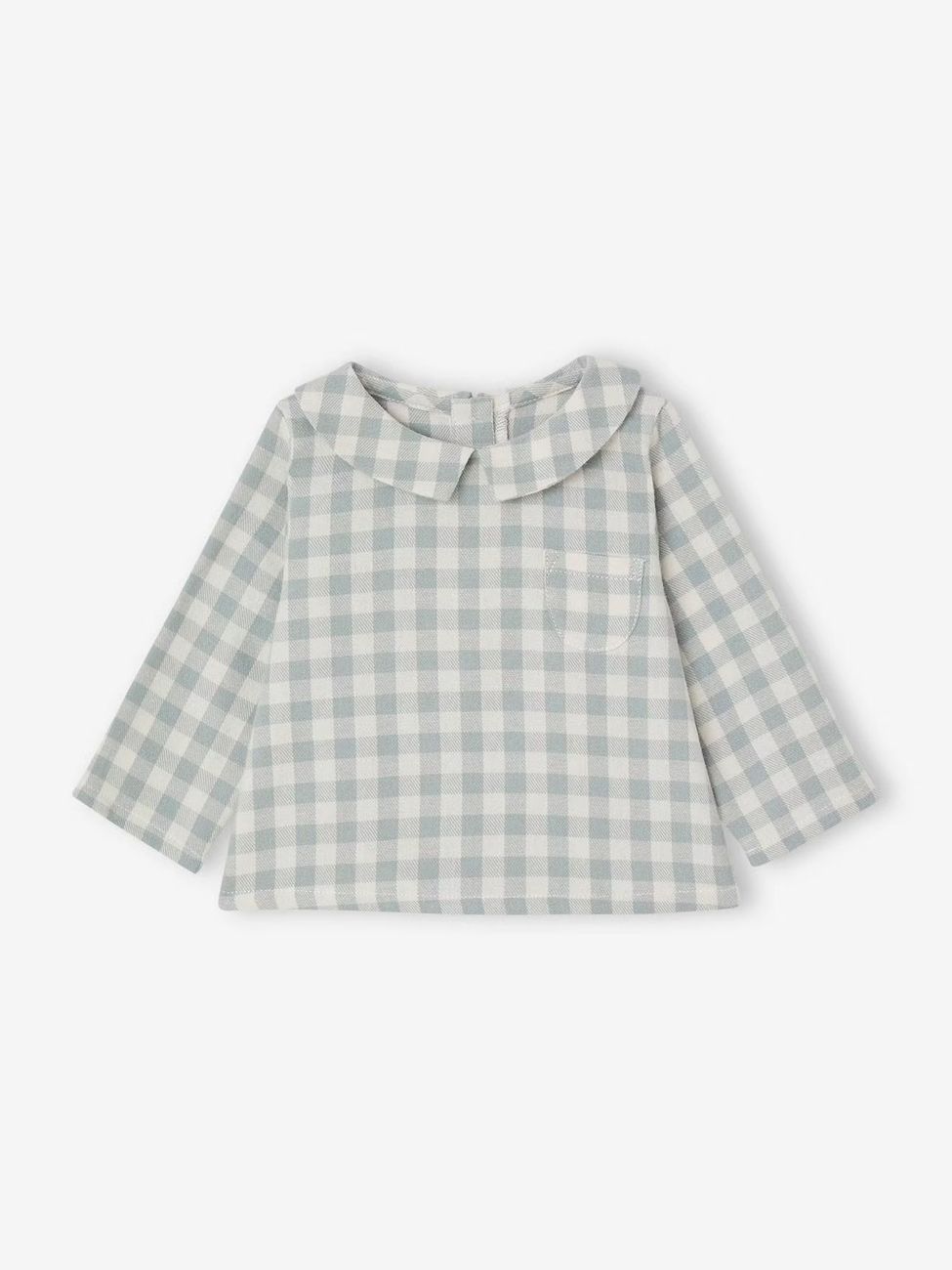 Ensemble bébé chemise body + pantalon velours + bandana vert sauge (Vertbaudet) - Image 1