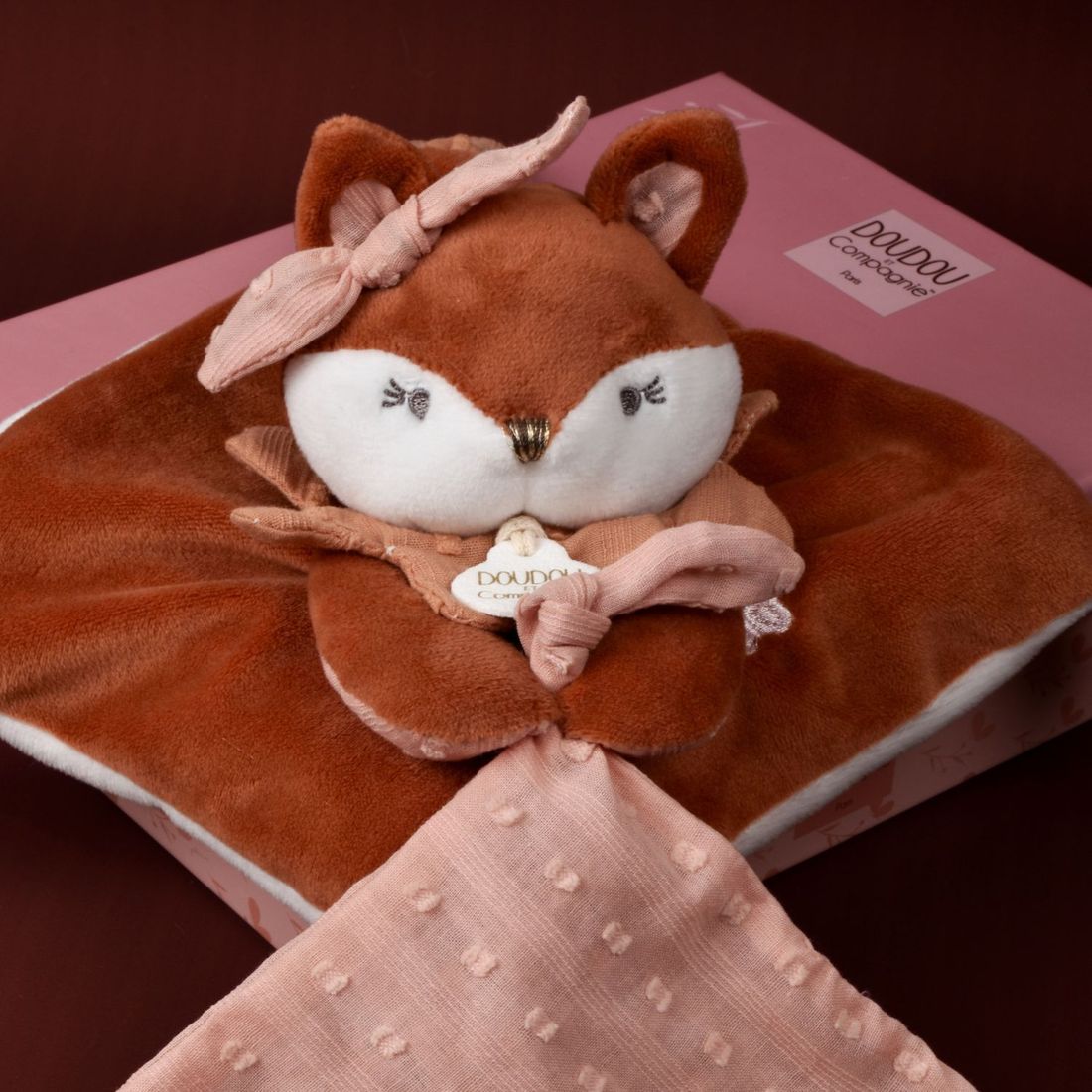 Doudou attache-sucette Mina marron (22 cm) (Doudou Et Compagnie) - Image 3
