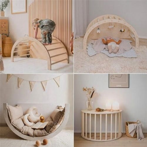 Arche montessori 6-en-1 bois & bureau avec coussin - jouetapprends (Jouetapprends) - Image 3