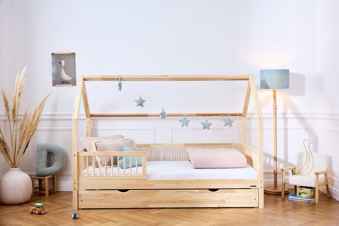 - Lit Cabane B Premium 20cm 90x190 cm - Bois Naturel (Mon Lit Cabane) - Image 2