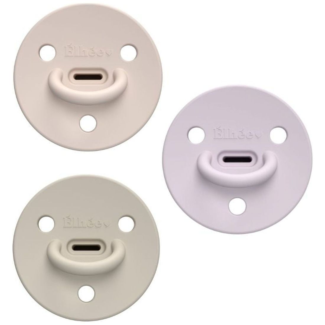 Pack 3 sucettes Choochoo Pinky Nude Sand Lilac (0-6 mois) (Elhée) - Couverture