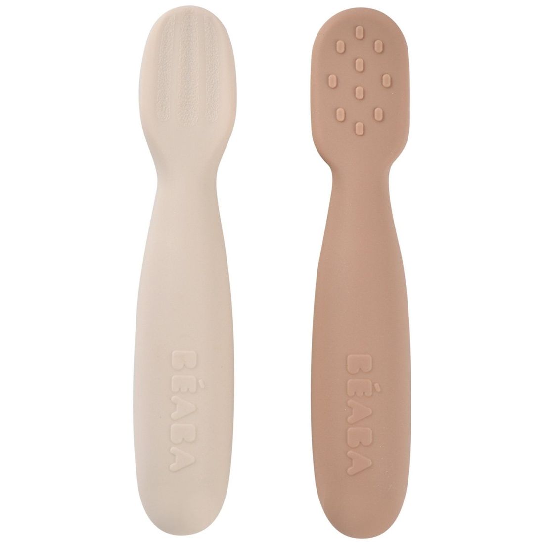Lot de 2 précuillères en silicone Pralin et Argile (Béaba) - Couverture