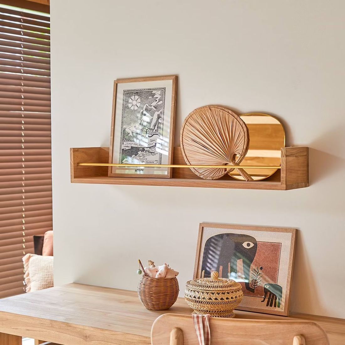 Etagère Murale Enfant En Bois De Teck Sasha 100 Naturel (Tikamoon) - Couverture