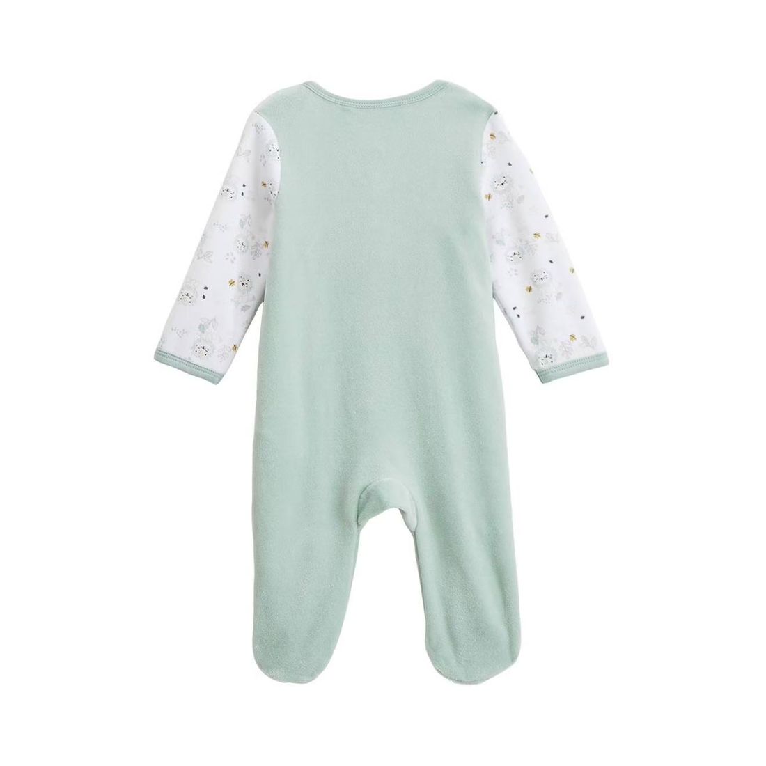 Pyjama Bébé En Velours Ouverture Pont Kenya Vert (Petit Beguin) - Image 2