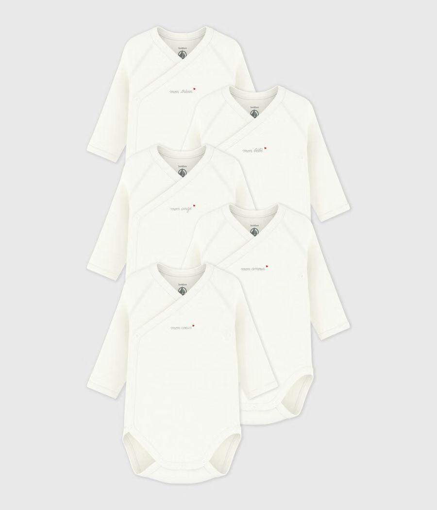 Lot de bodies croisés manches longues bébé mixte en coton (Petit Bateau) - Couverture