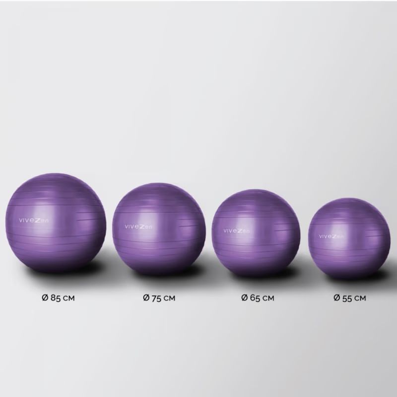 Ballon de yoga - 75 cm - violet (Vivezen) - Image 3
