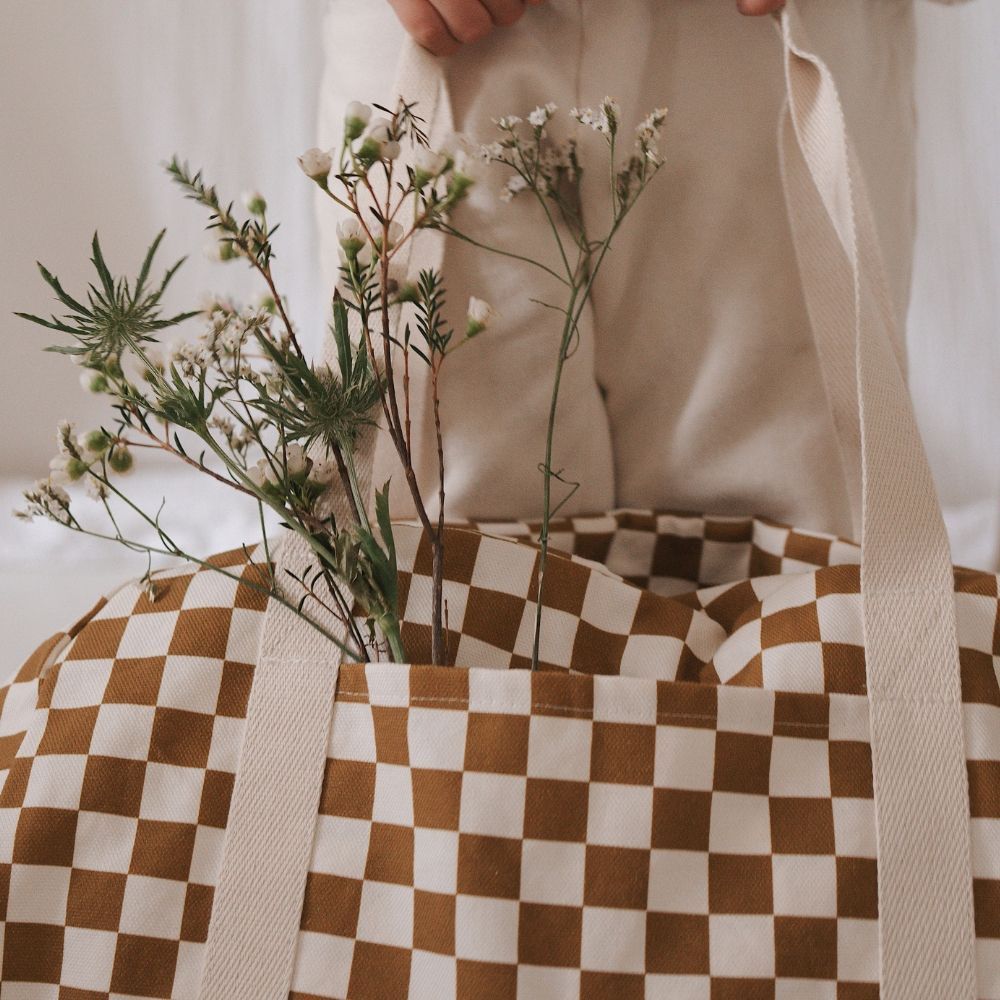 Sac à langer Raphaël damier caramel (Rose in April) - Image 6